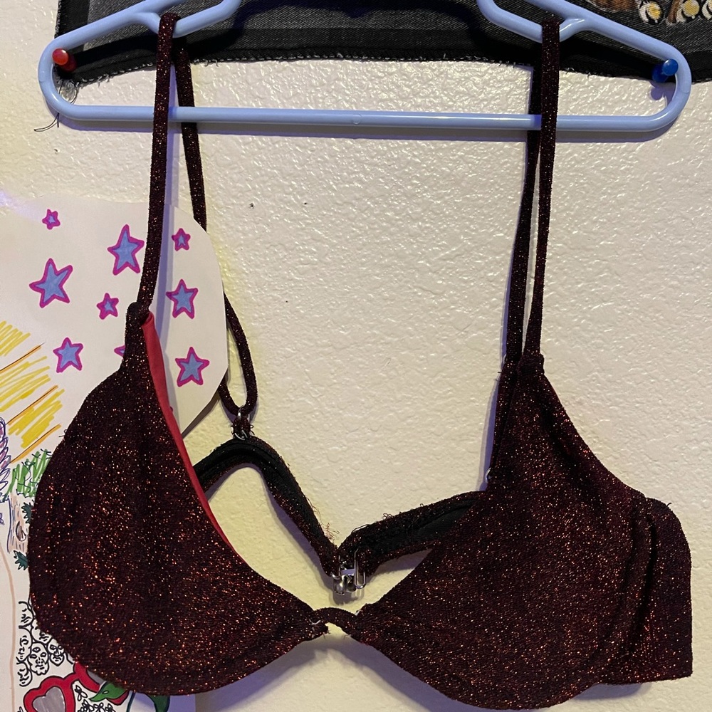 Red sparkly bathing suit never worn medium
